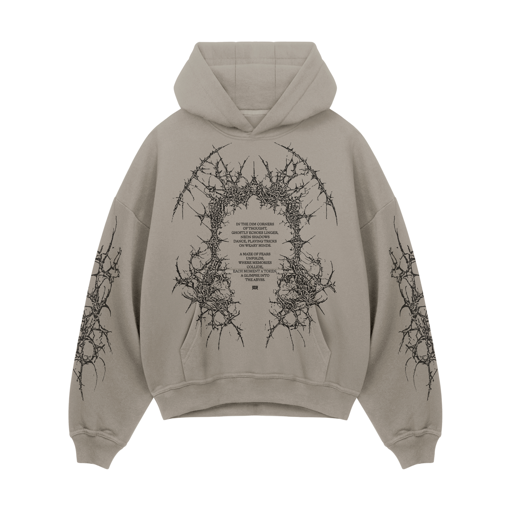 Stone Grey Thorned Hoodie