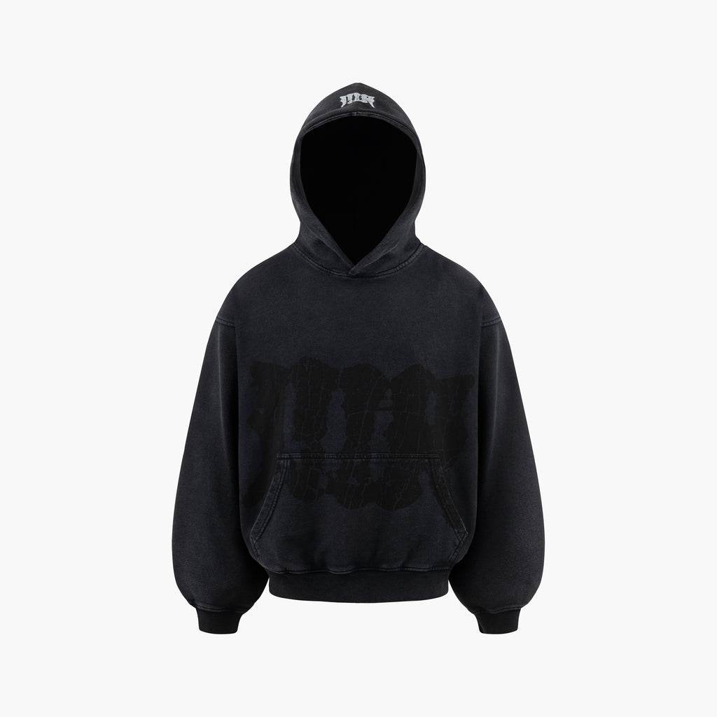 Black Washed Giant MA Boxy Hoodie