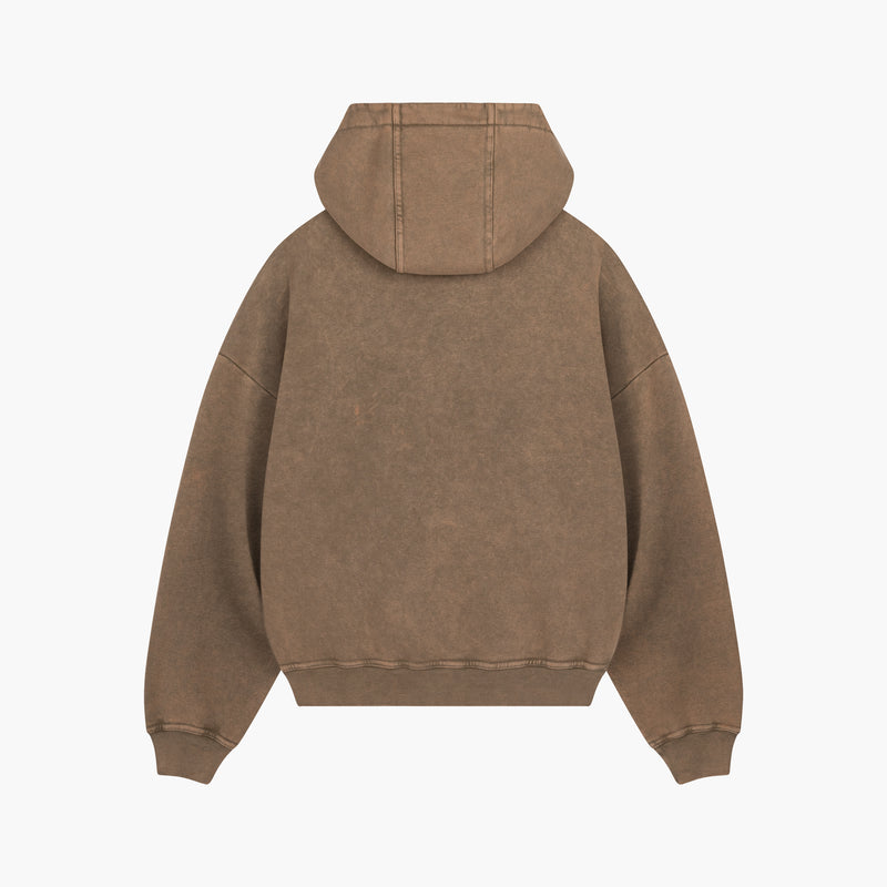 Washed Series Brown Hoodie