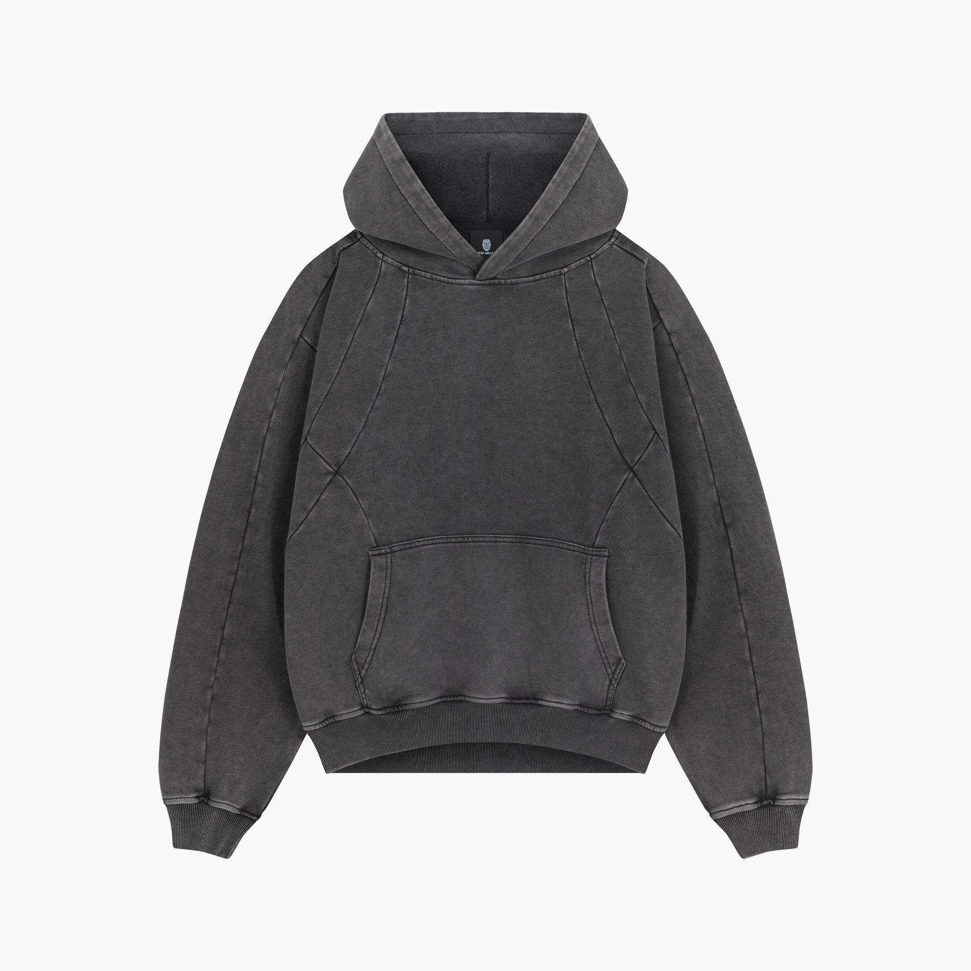 Gray Washed Boxy Cut Basic Hoodie