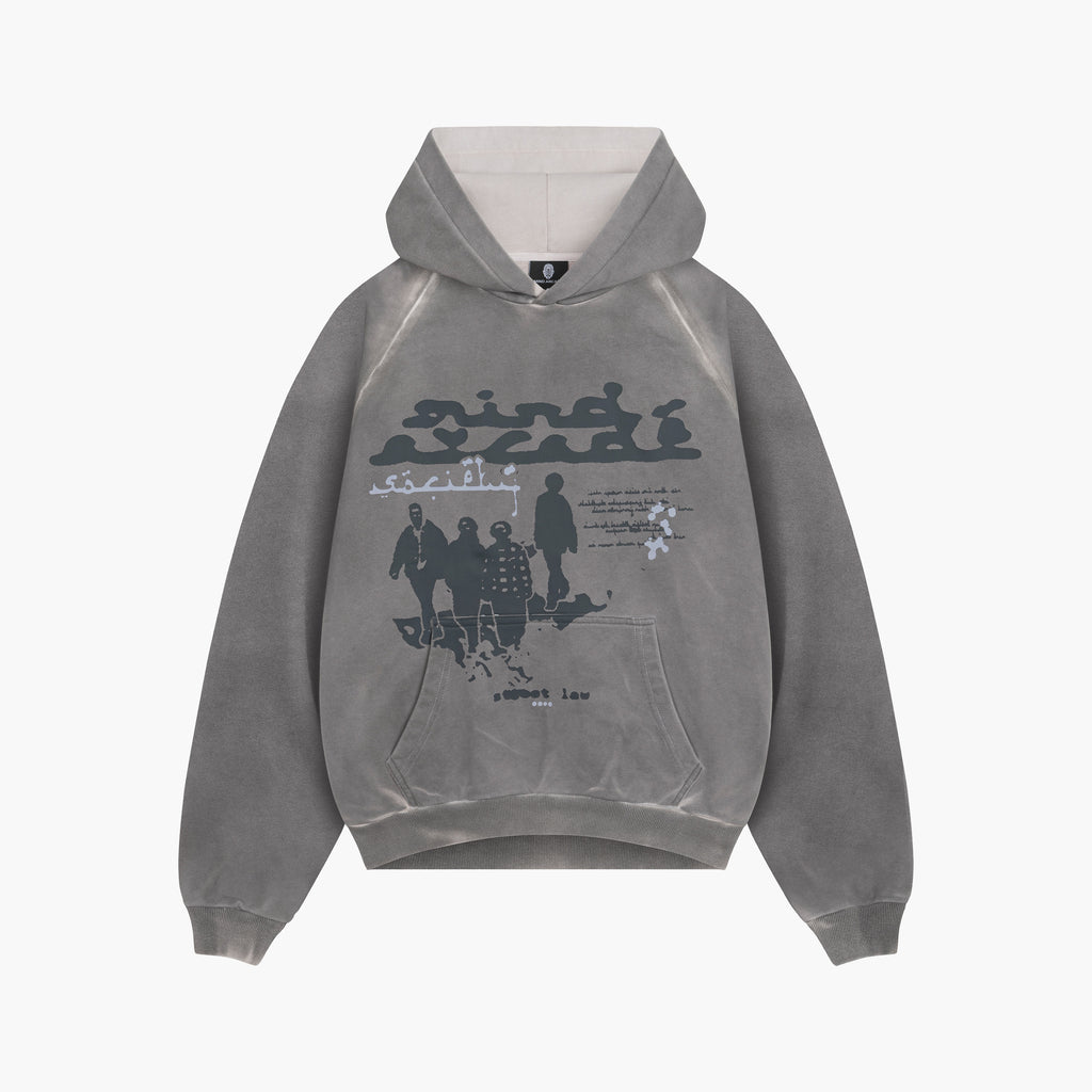 Ash Washed Boxy Street Law Hoodie