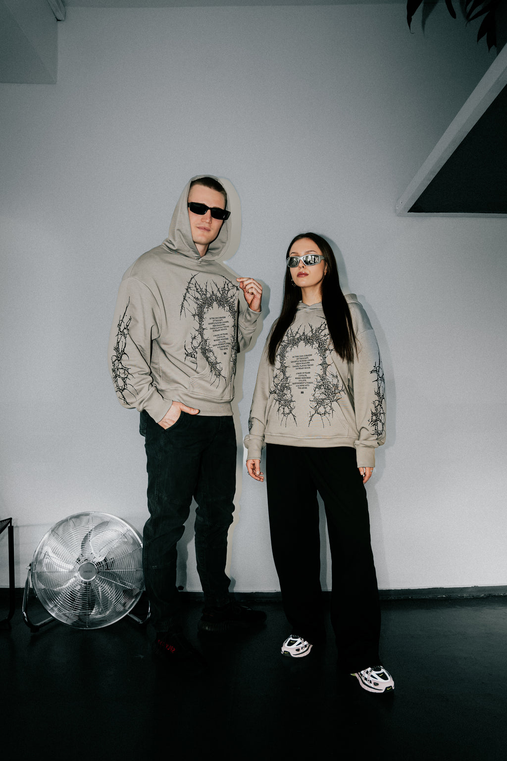 Stone Grey Thorned Hoodie