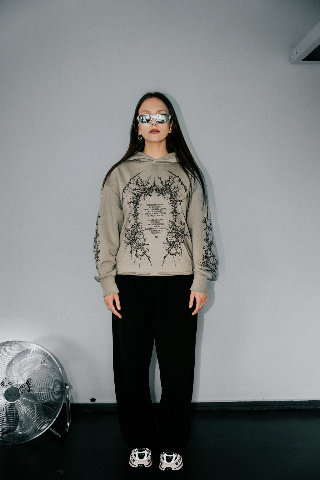 Stone Grey Thorned Hoodie
