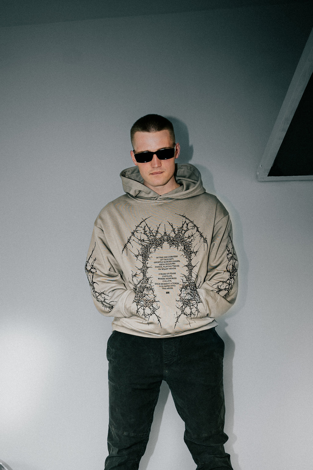Stone Grey Thorned Hoodie