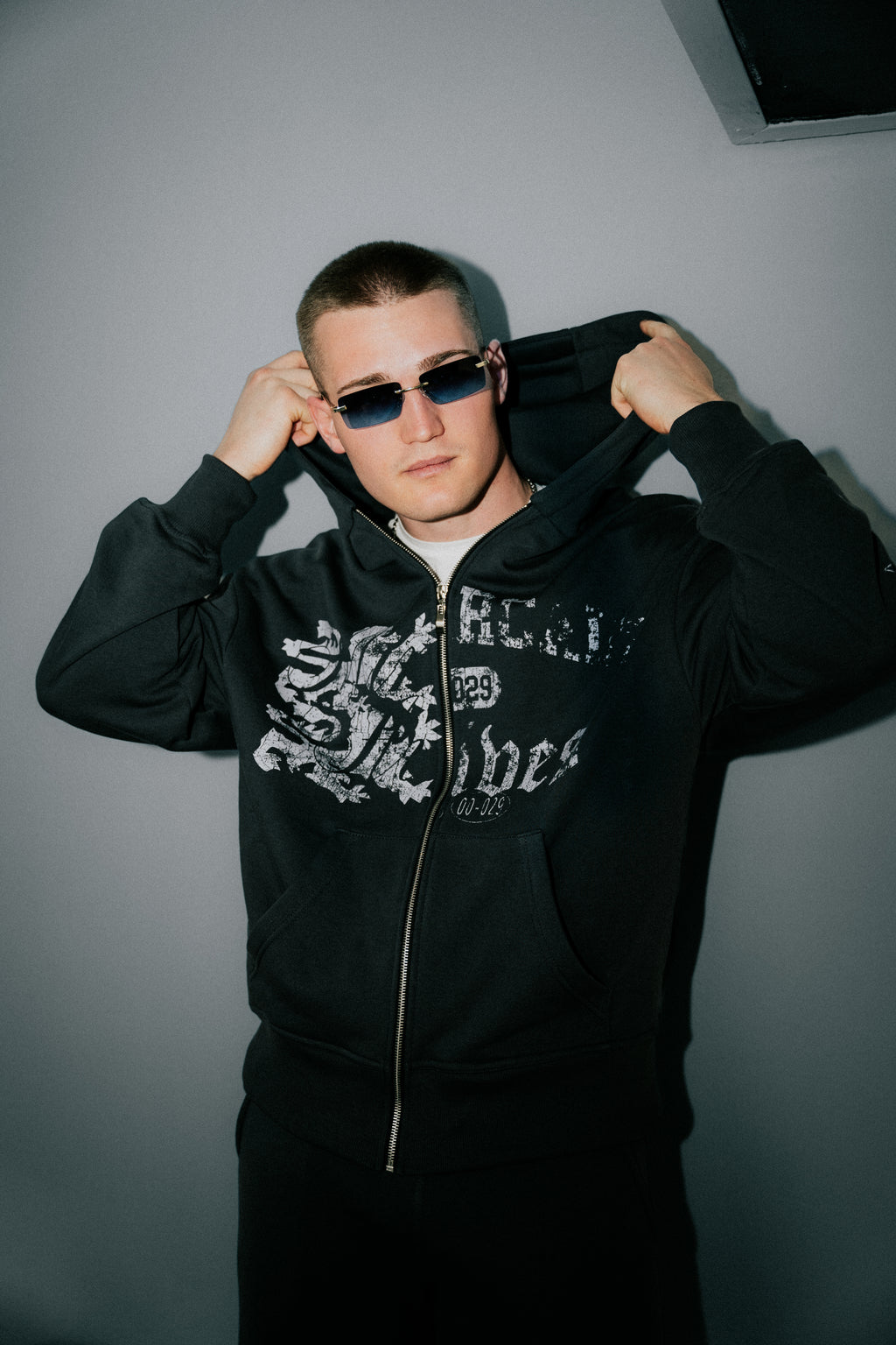 Midnight Blue "Memory 029" Zip Hoodie