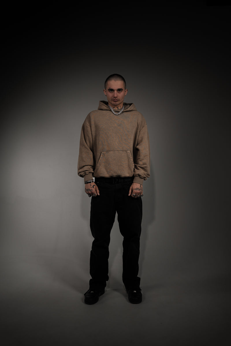 Washed Series Brown Hoodie