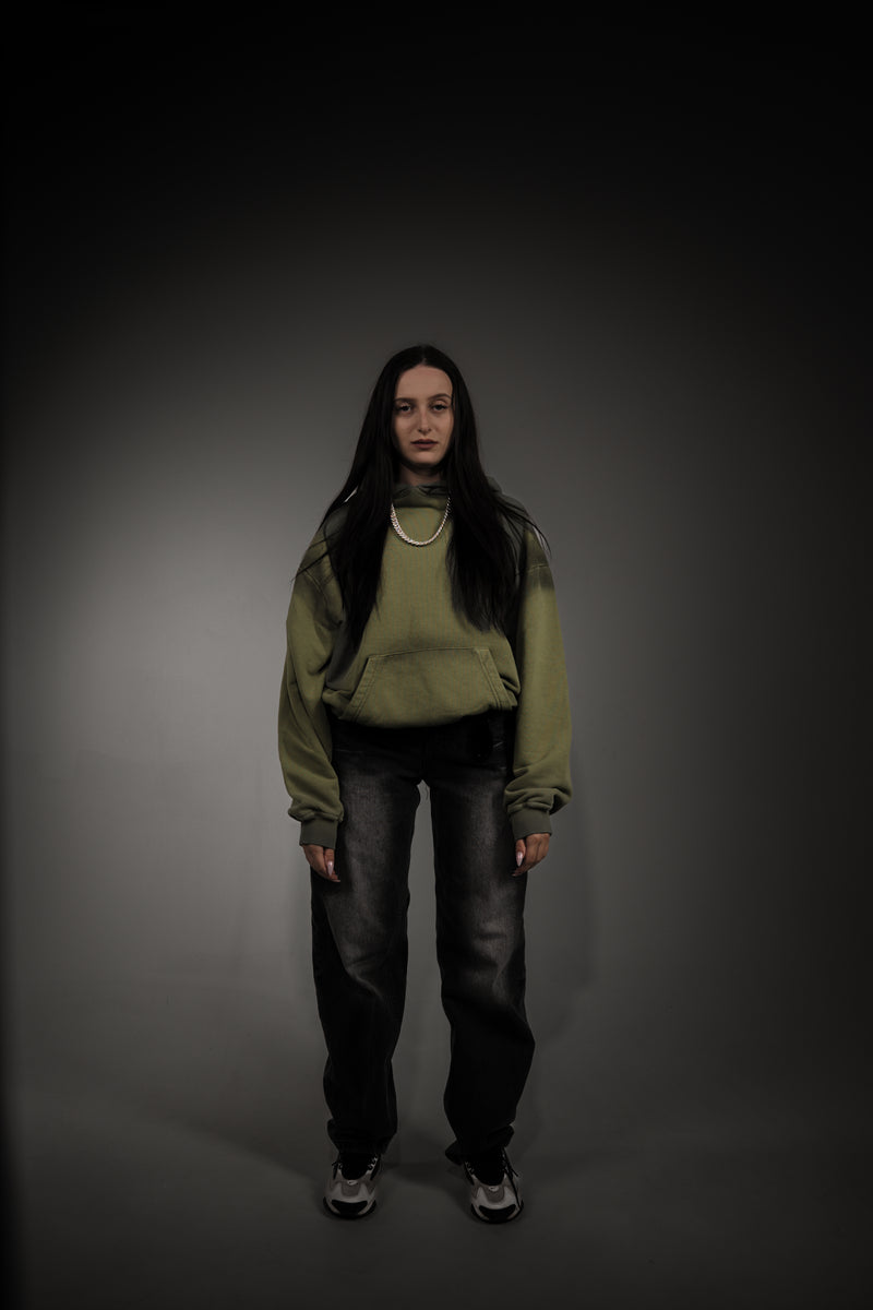 Washed Series Olive Green Hoodie