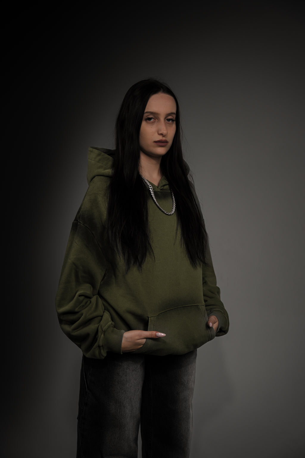 Washed Series Olive Green Hoodie