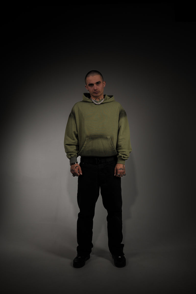 Washed Series Olive Green Hoodie
