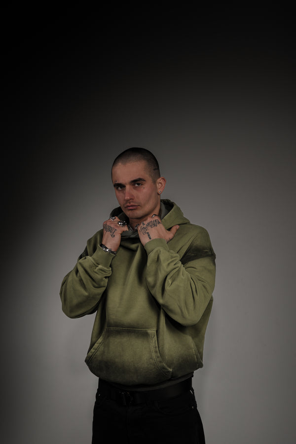 Washed Series Olive Green Hoodie