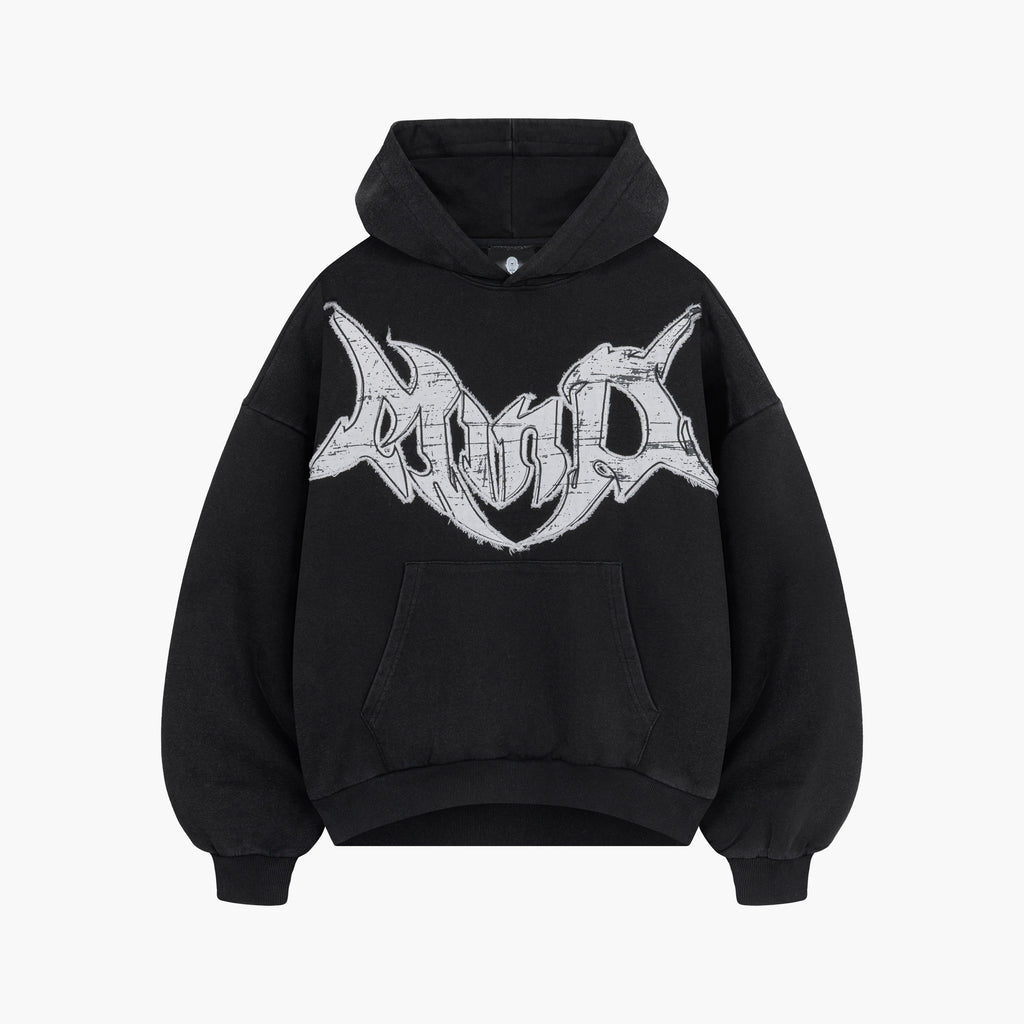 Black Washed Tribal Hoodie