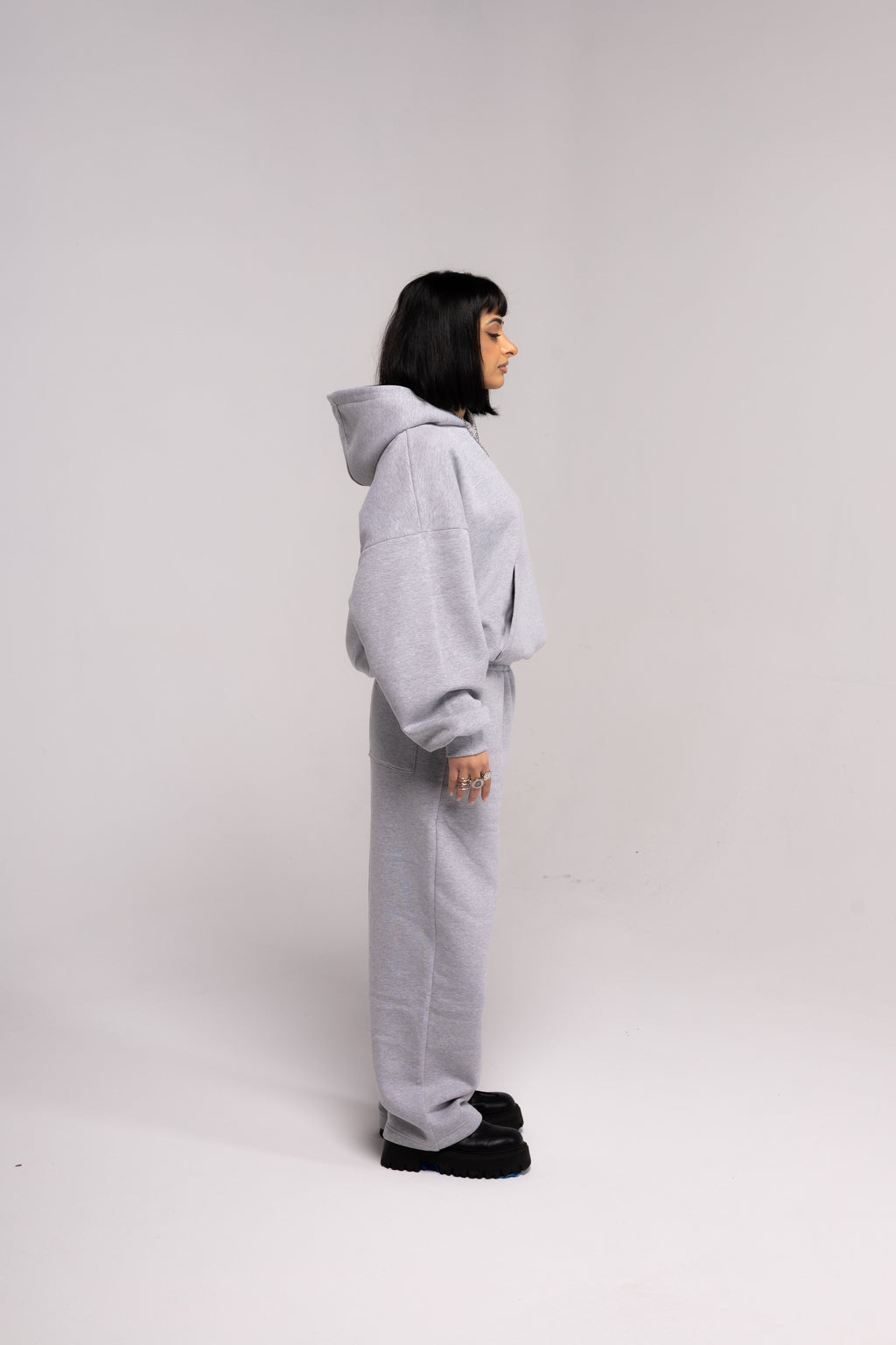 Gray Basic Baggy Hoodie