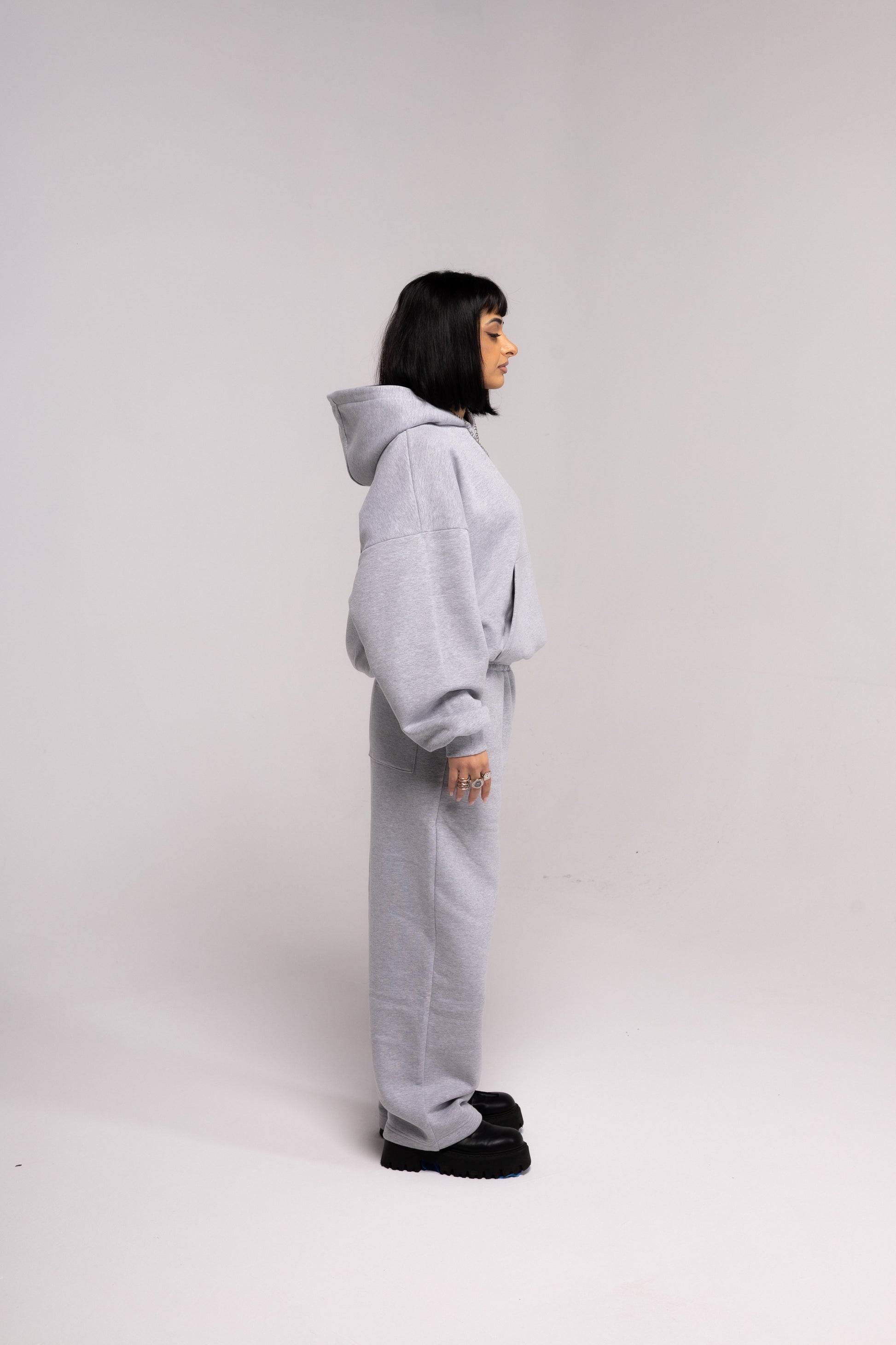 Gray Basic Baggy Hoodie