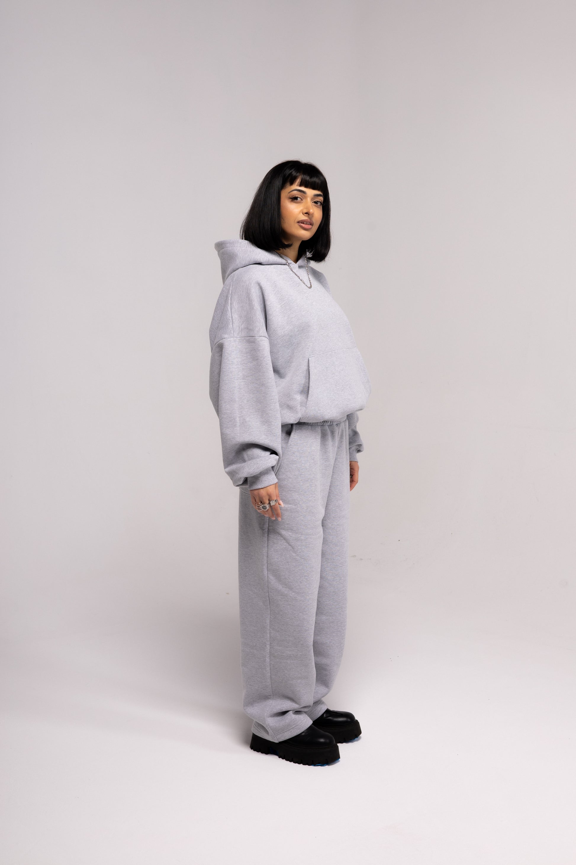 Gray Basic Baggy Sweatpants