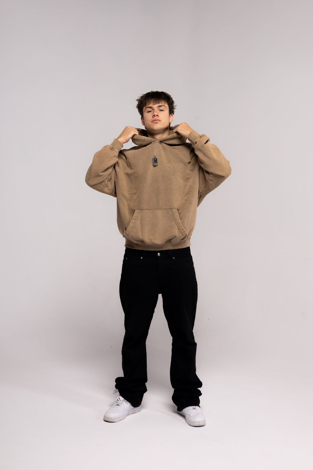 Washed Series Brown Hoodie