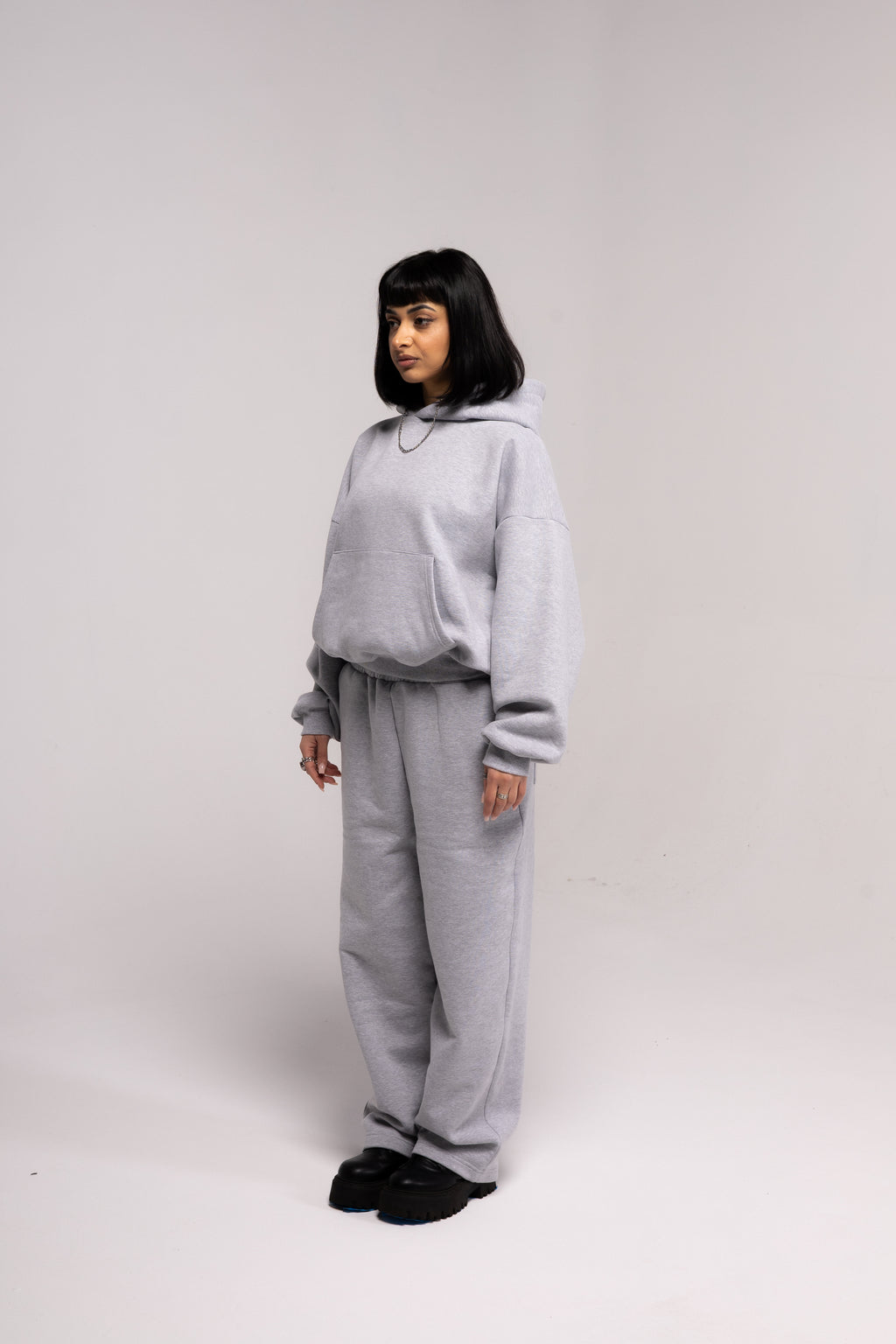 Gray Basic Baggy Sweatpants