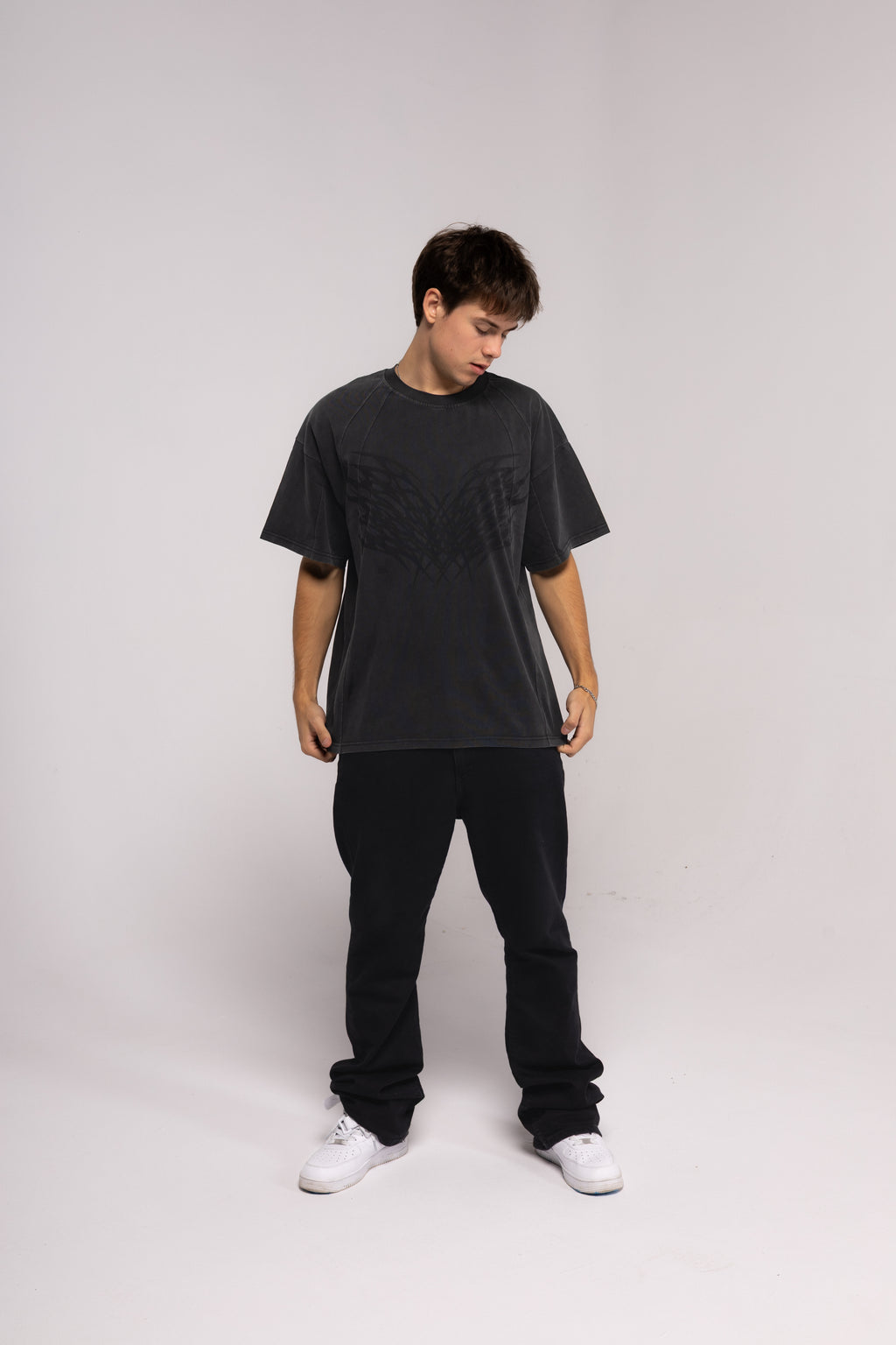Graphite Washed Boxy Tribal T-shirt