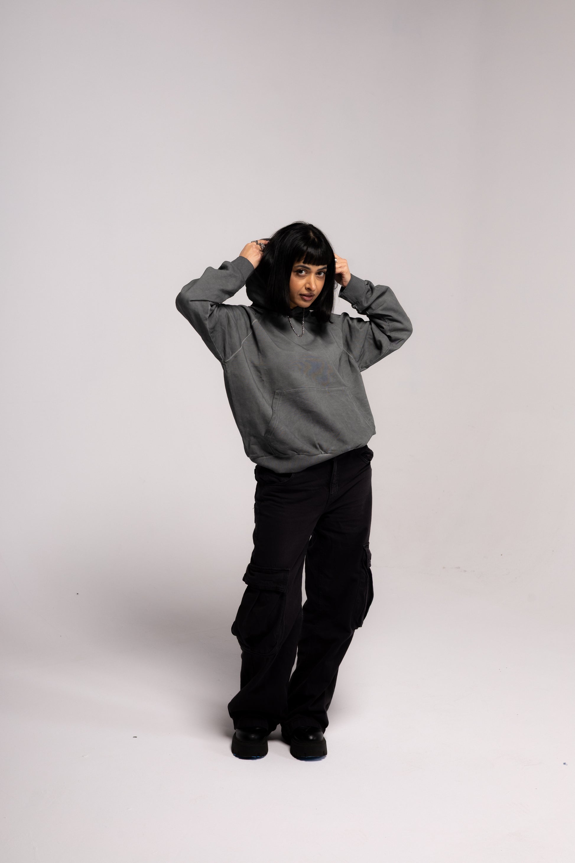 Dust Slate Washed Boxy Basic Hoodie