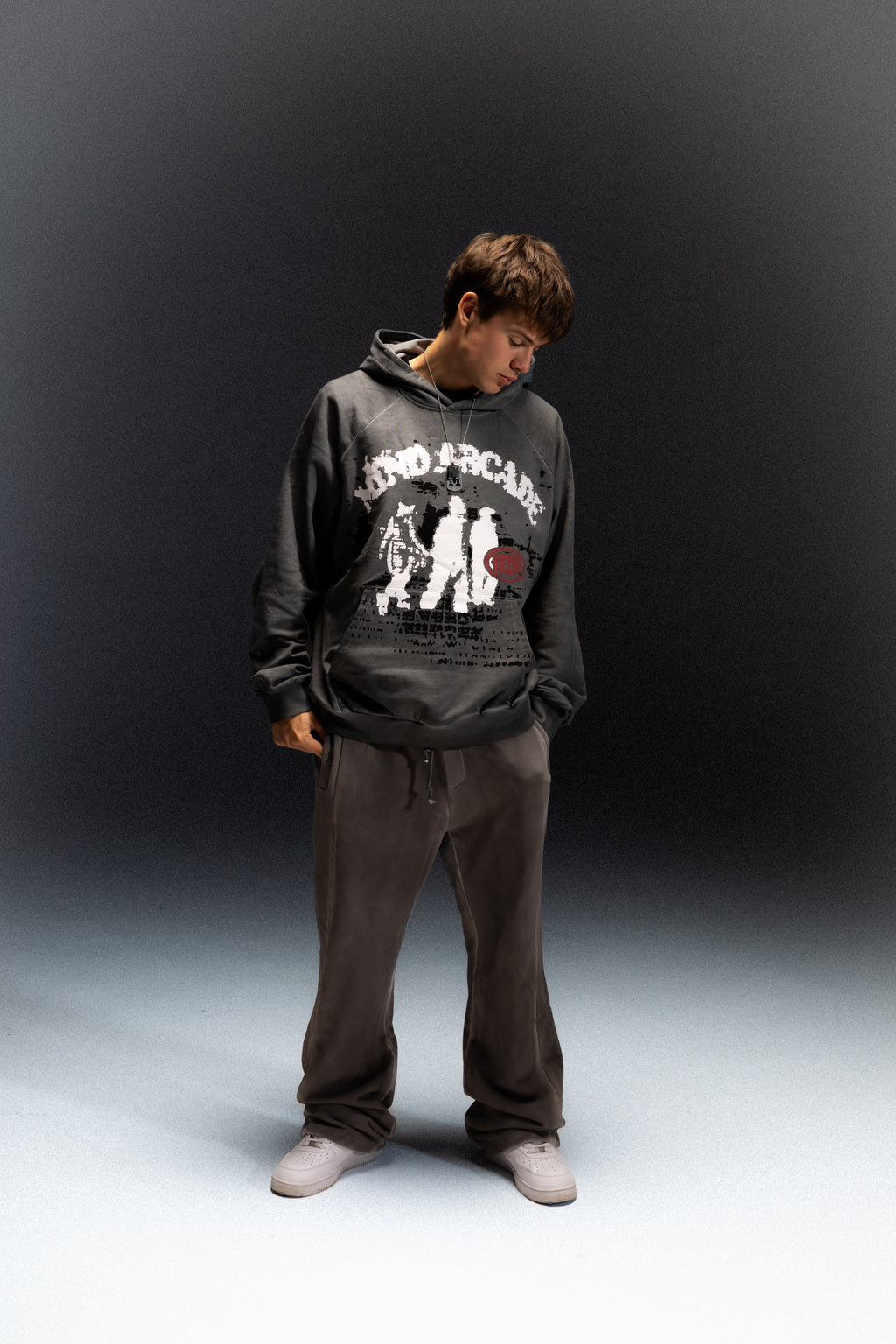 Dust Slate Washed Boxy Wanderers Hoodie