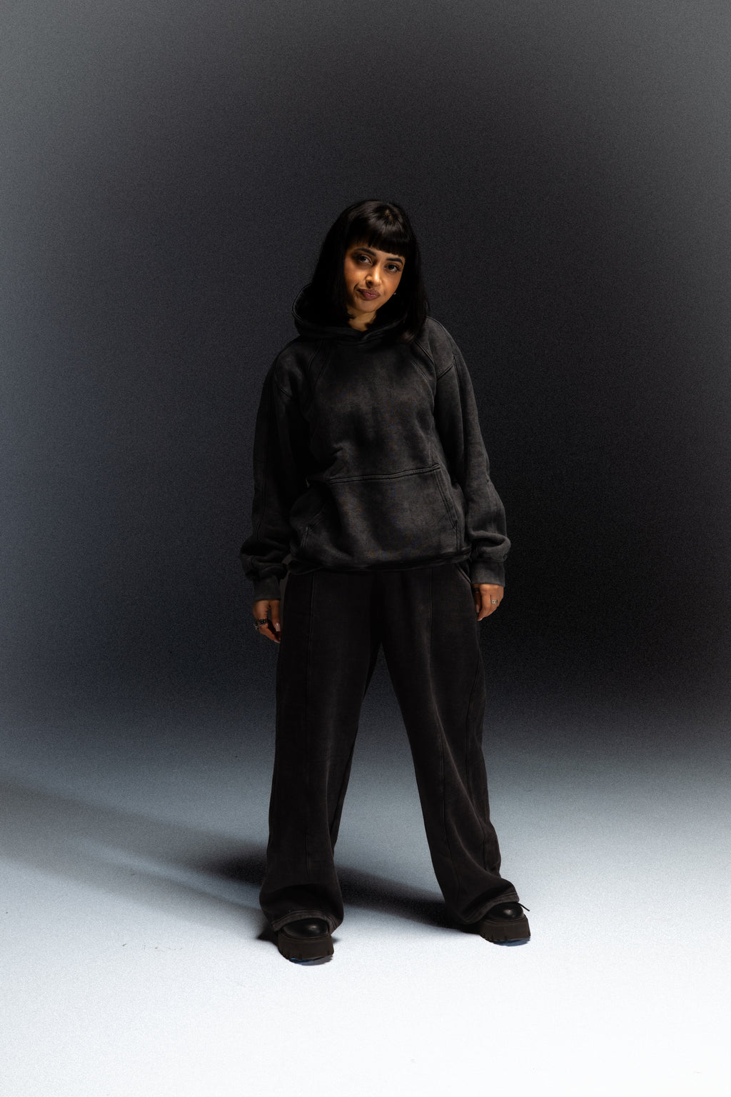 Graphite Washed Boxy Basic Hoodie