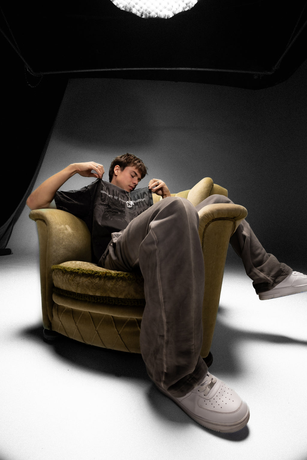 Graphite Washed Boxy Fluffy Devil T-shirt