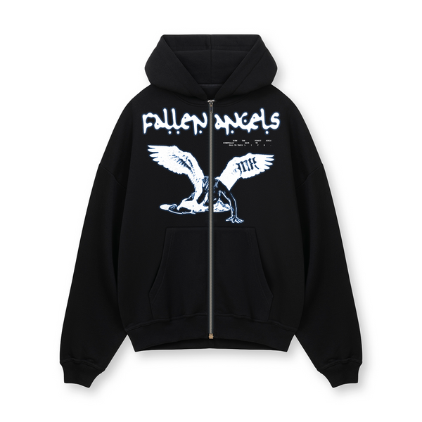 [IN STOCK] Black Fallen Angels Zip Hoodie