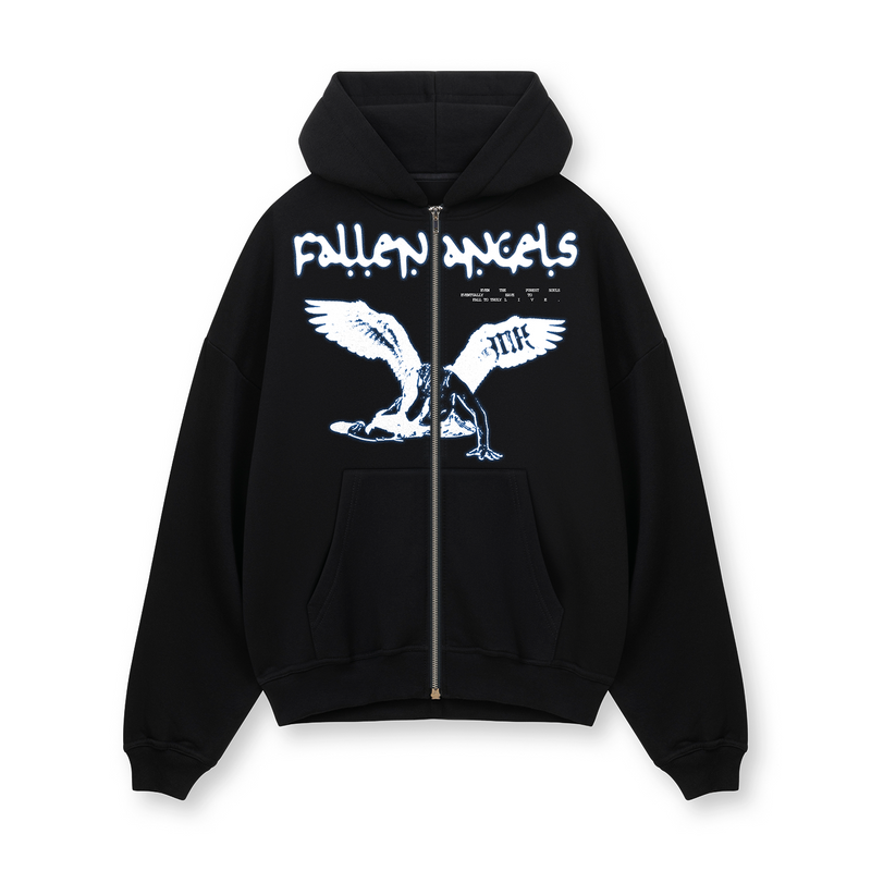 [IN STOCK] Black Fallen Angels Zip Hoodie