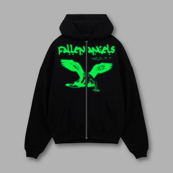 [IN STOCK] Black Fallen Angels Zip Hoodie