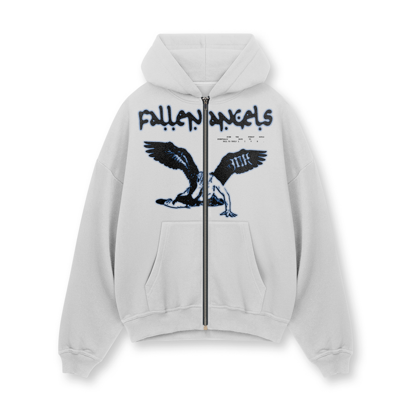 [IN STOCK] Steel Gray Fallen Angels Zip Hoodie