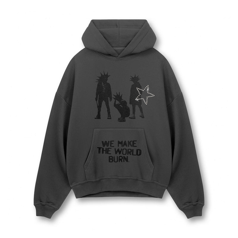 [IN STOCK] Graphite Riot Star World Burn Hoodie