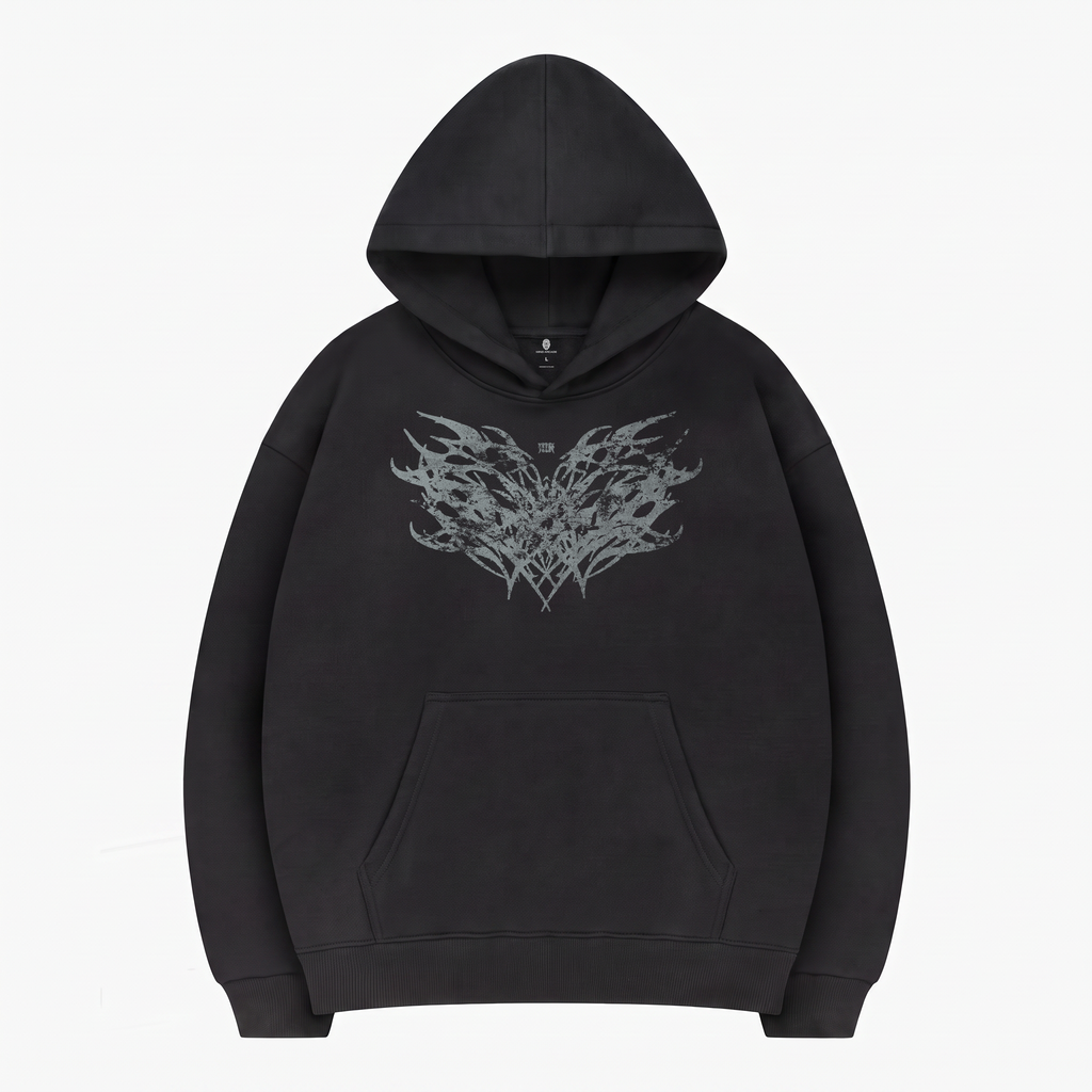 Tribal Sigilism Hoodie — Black — przód — flat kolekcji v1