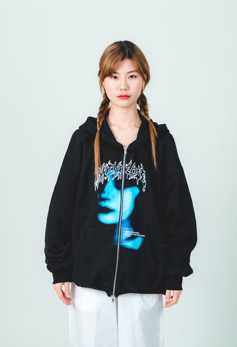 [IN STOCK] Black Ghosts Zip Hoodie